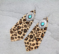 Large lightweight concho fringe earrings Southwest Bedazzle jewelz