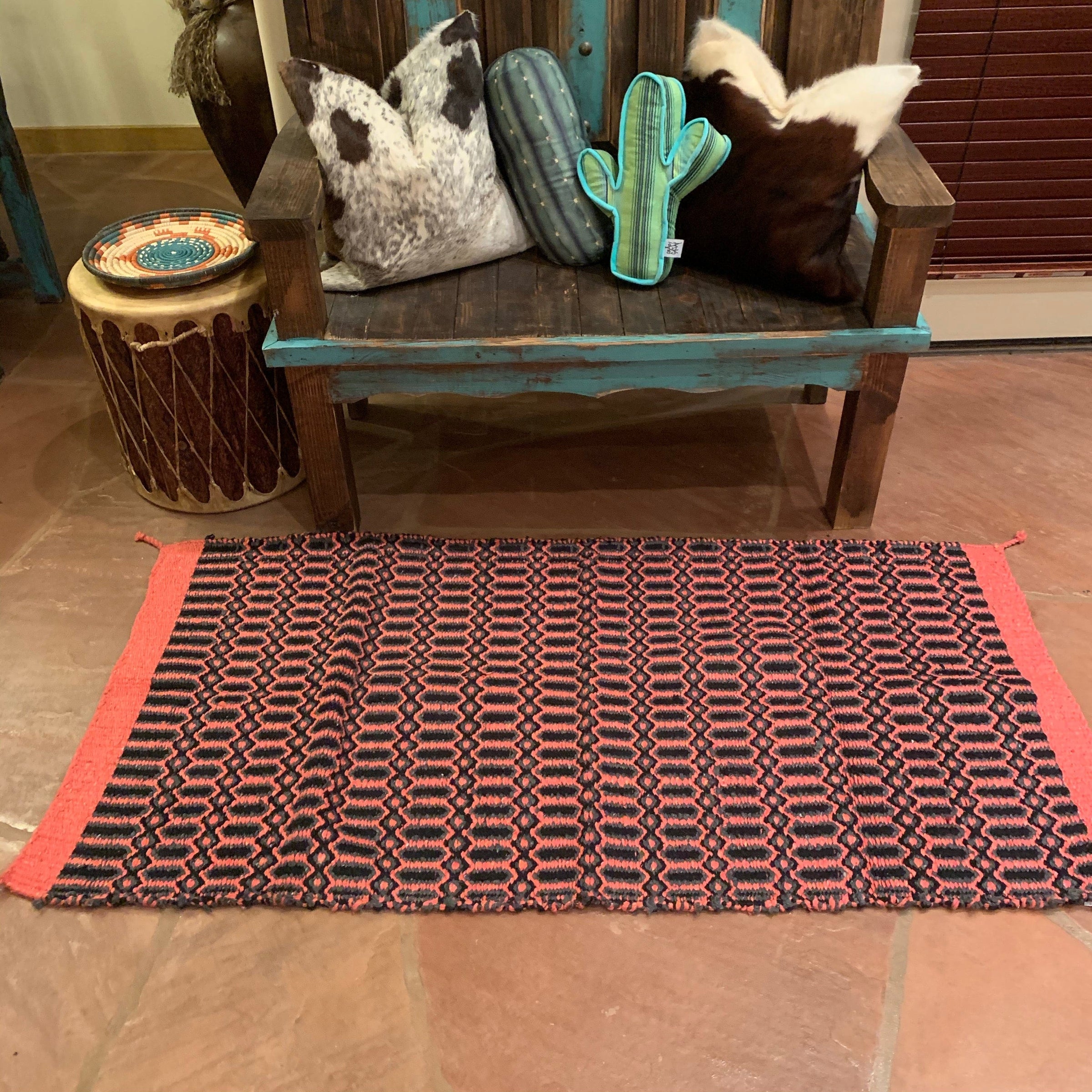 Large MAUVE plush area rug  64”-37”   Pink Southwest Bedazzle home decor