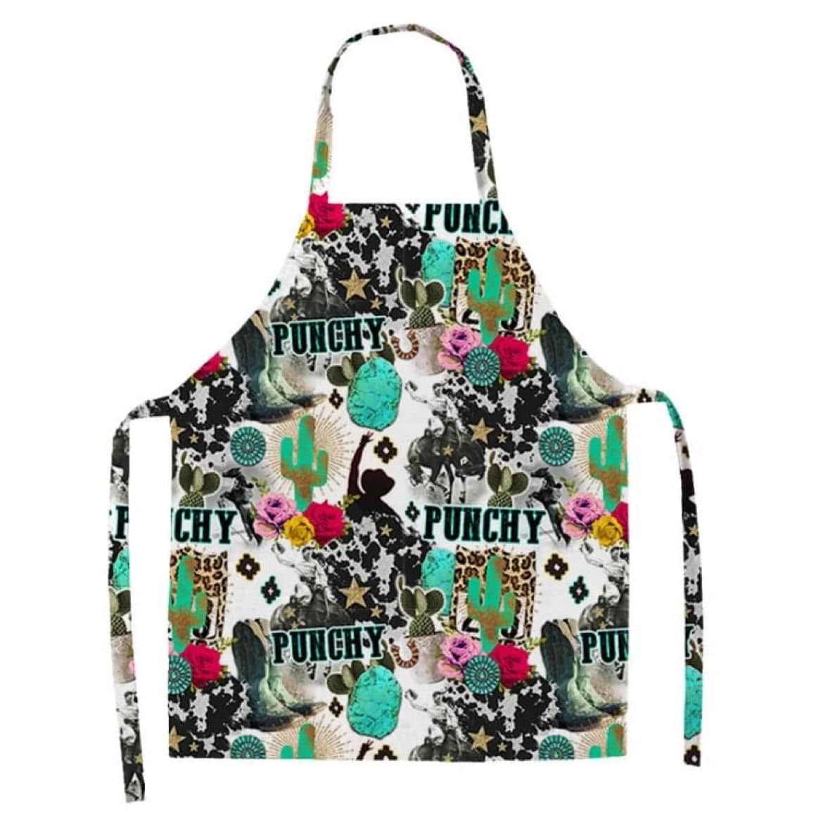 Lets get PUNCHY Western apron Southwest Bedazzle home decor