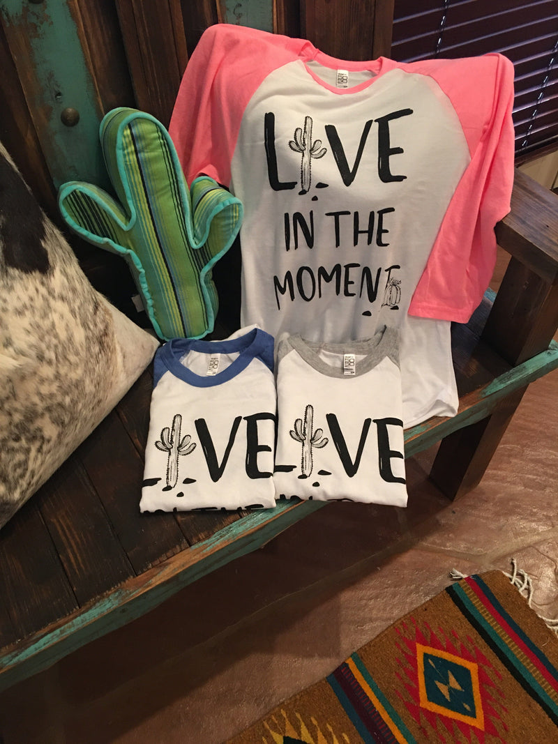 Live in the Moment 3/4 SLEEVE TEE Southwest Bedazzle Bargain bonanza