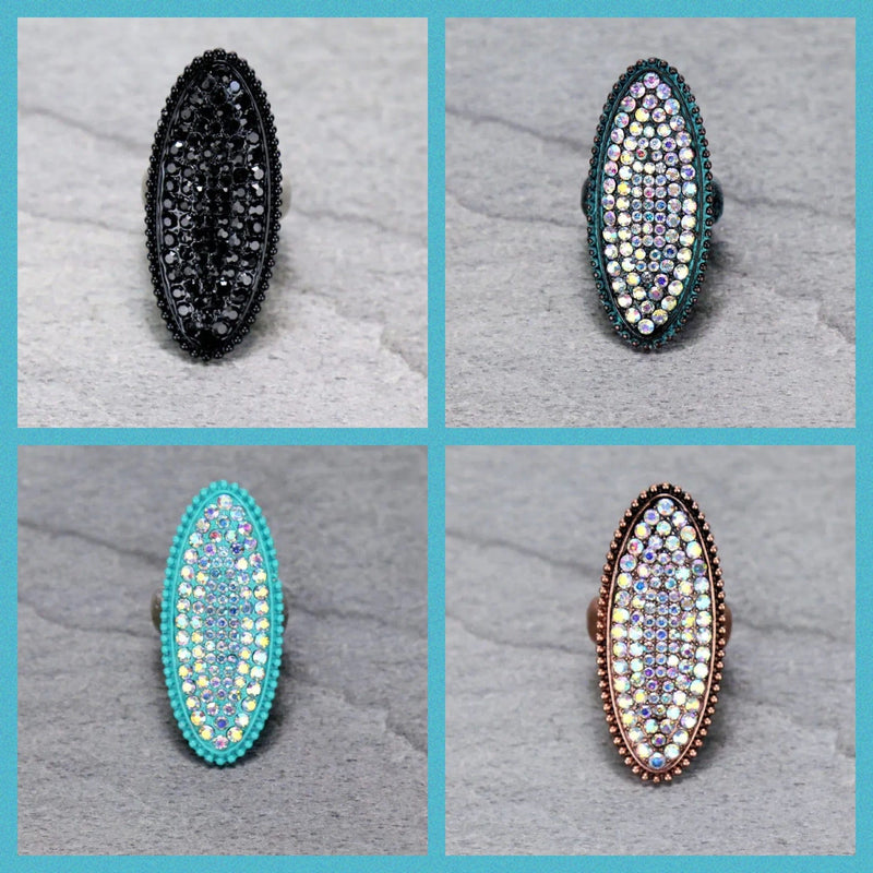 Long Bling ring Southwest Bedazzle jewelz