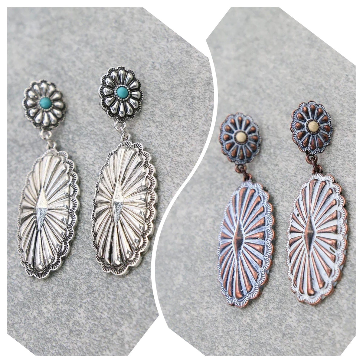 Long concho earrings Southwest Bedazzle jewelz
