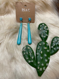 Long Turquoise Bedazzled earrings Southwest Bedazzle jewelz