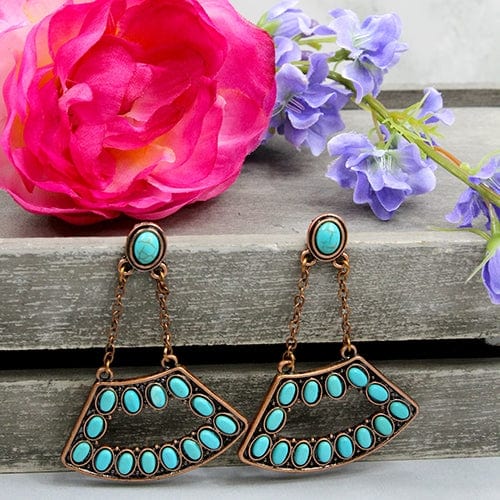 Luciel turquoise earrings Southwest Bedazzle jewelz