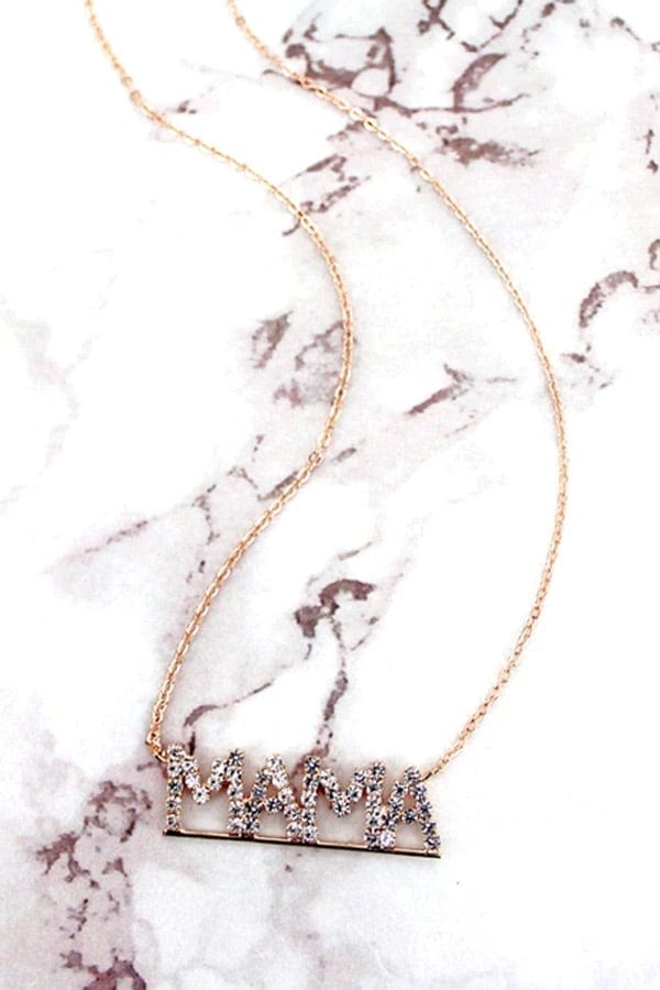 MaMa goldtone necklace Southwest Bedazzle jewelz