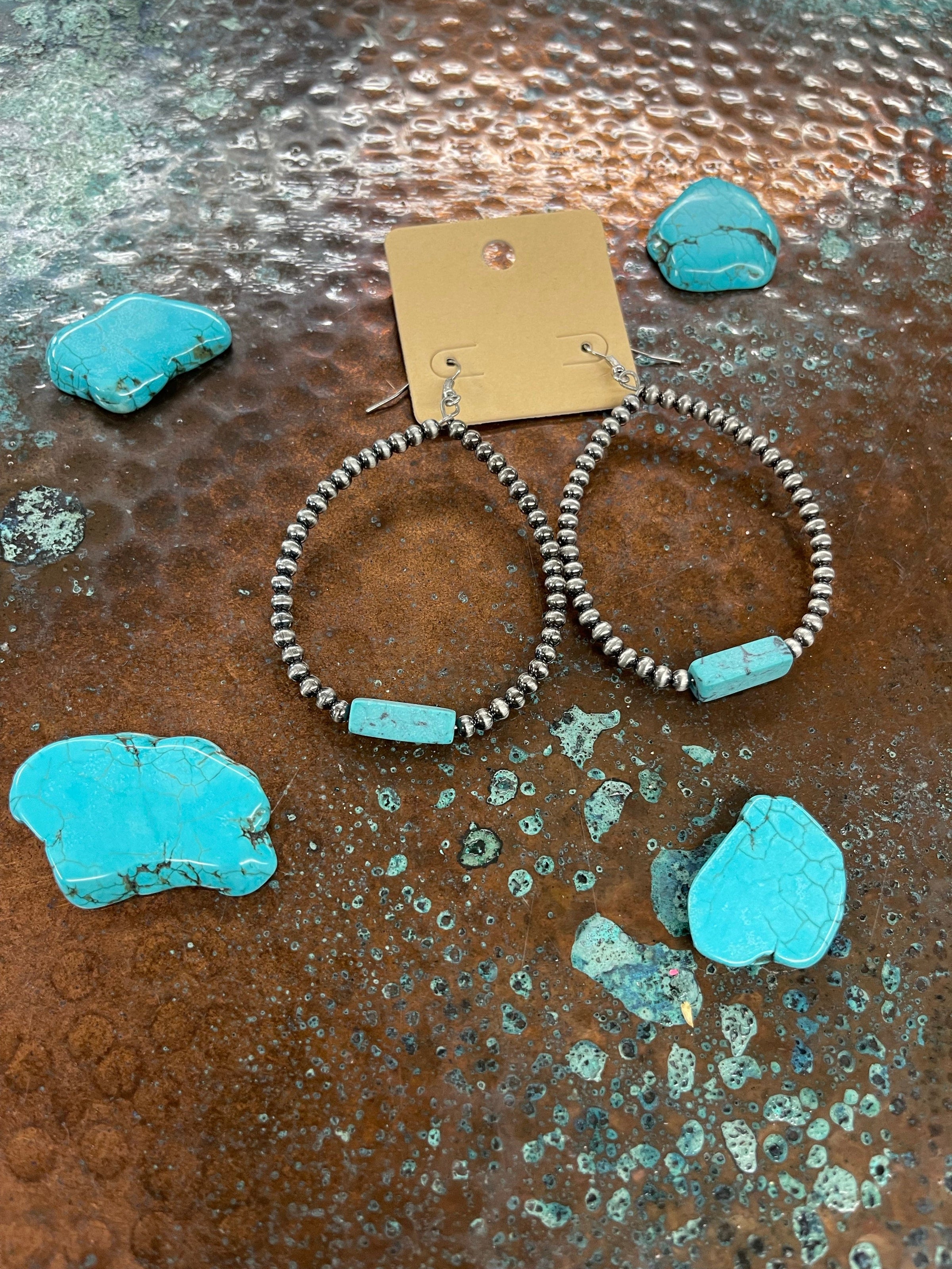 Navajo bar earrings    Turquoise Southwest Bedazzle jewelz