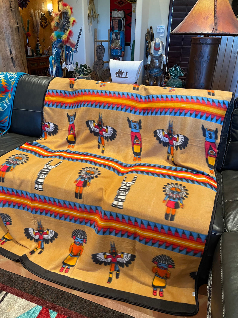 Navajo inspired El Diablo fleece blanket Southwest Bedazzle blankets/slippers