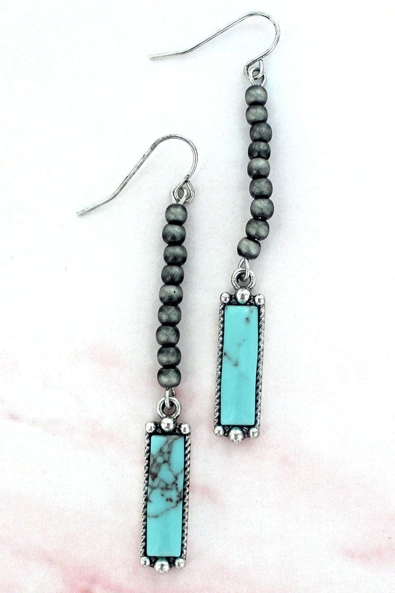 Navajo pearl turquoise bar dangle earrings Southwest Bedazzle jewelz