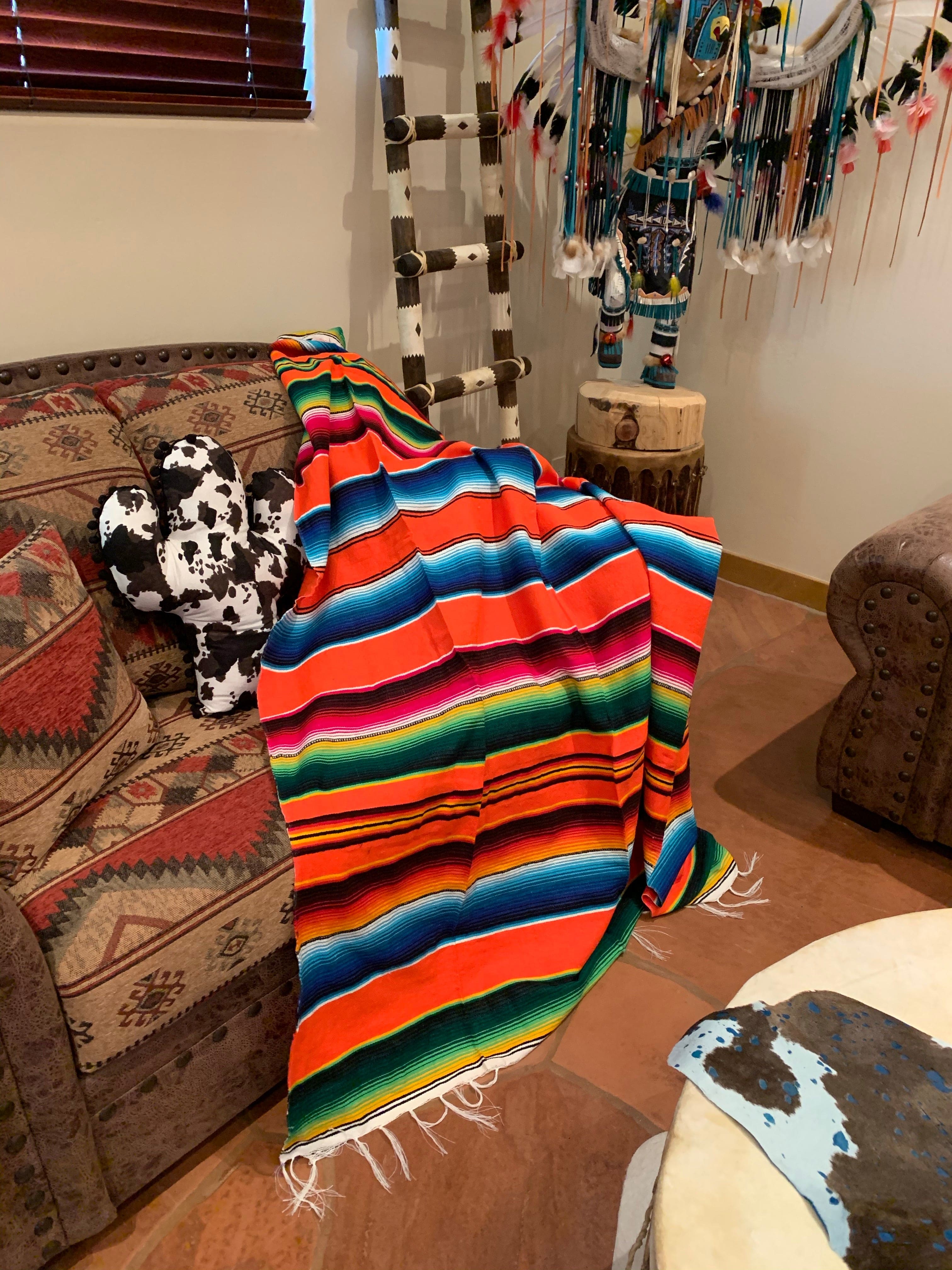 Orange Serape blanket – Southwest Bedazzle