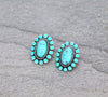 Oval stone stud earrings Southwest Bedazzle jewelz