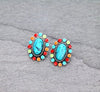 Oval stone stud earrings Southwest Bedazzle jewelz