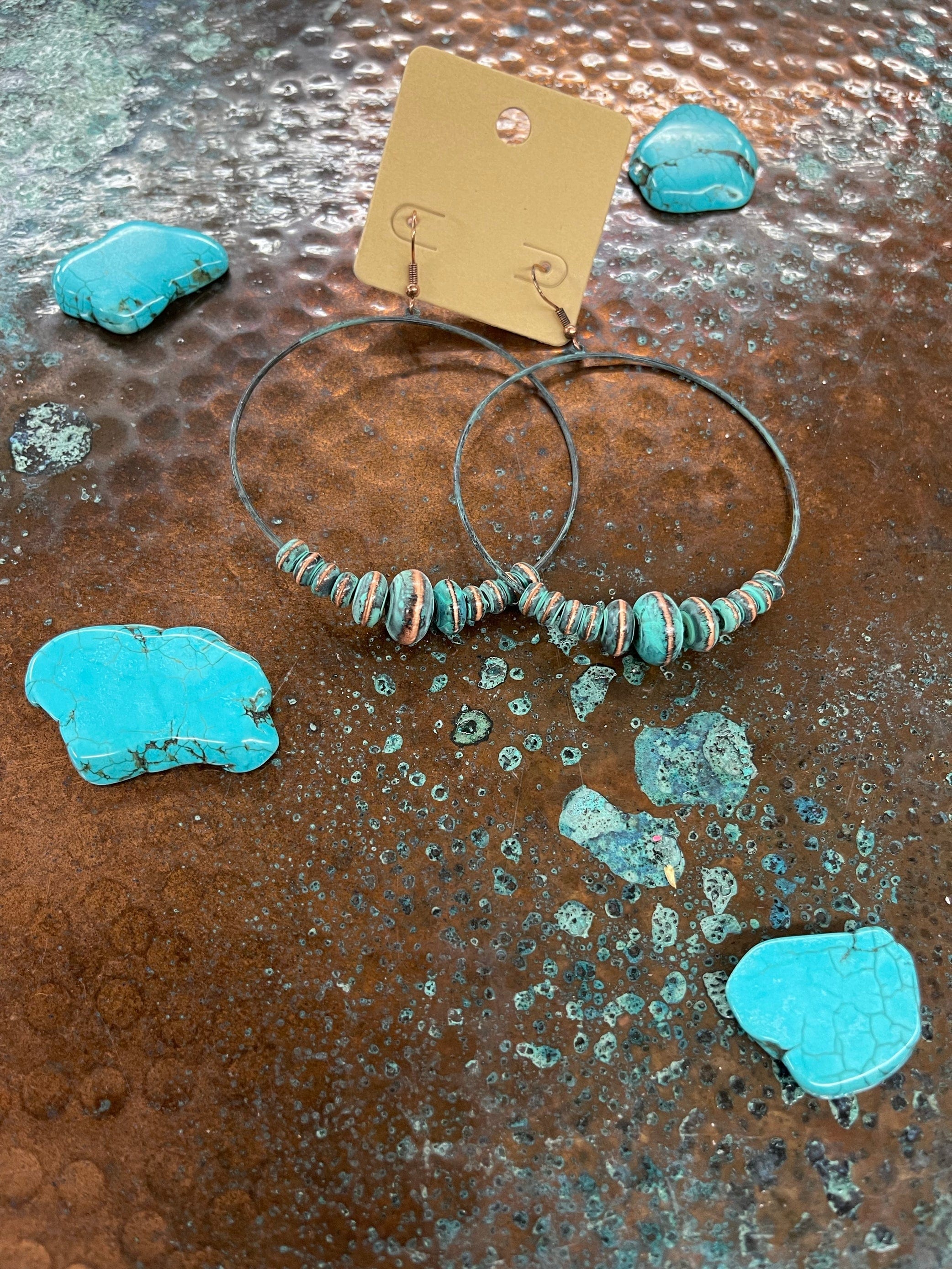 Patina hoop earrings Southwest Bedazzle jewelz