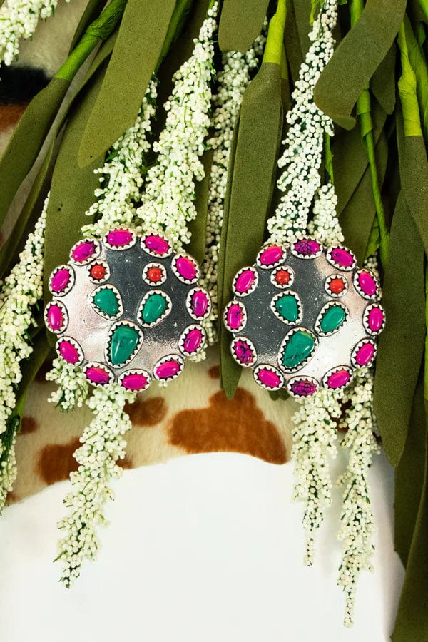 Pink cactus earrings Southwest Bedazzle jewelz