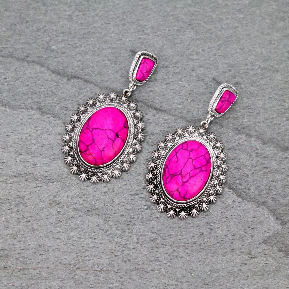 Pink western earrings Southwest Bedazzle jewelz