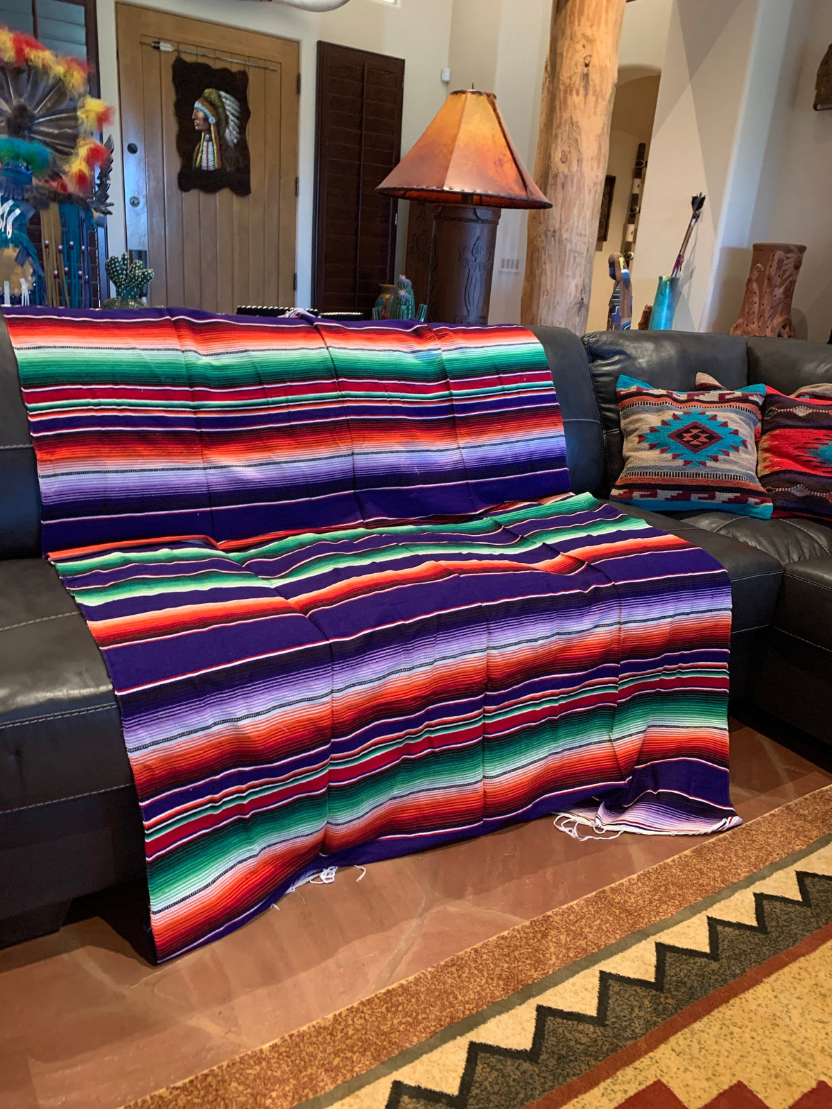 Purple serape blanket  7’-5’ Southwest Bedazzle blankets/slippers