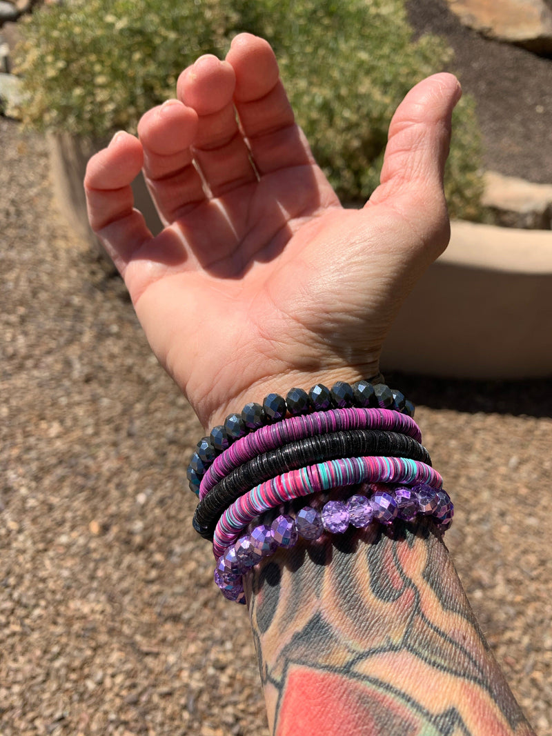Purple shimmer bracelet STACK Southwest Bedazzle jewelz