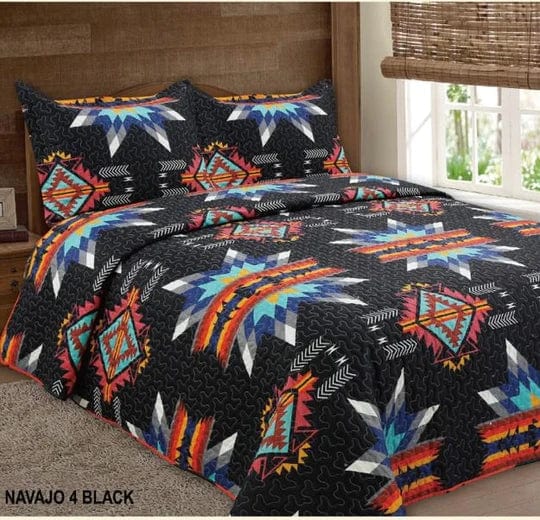 Queen quilted bedding set Southwest Bedazzle Black friday