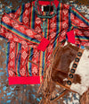 Red aztec bomber jacket    Reg & plus Southwest Bedazzle Bargain bonanza