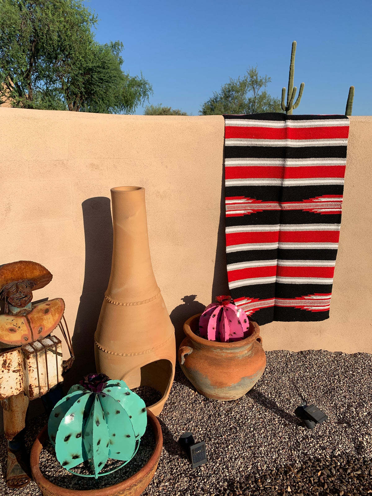 Red/black El saddle blanket XL rug  60”-30” Southwest Bedazzle home decor