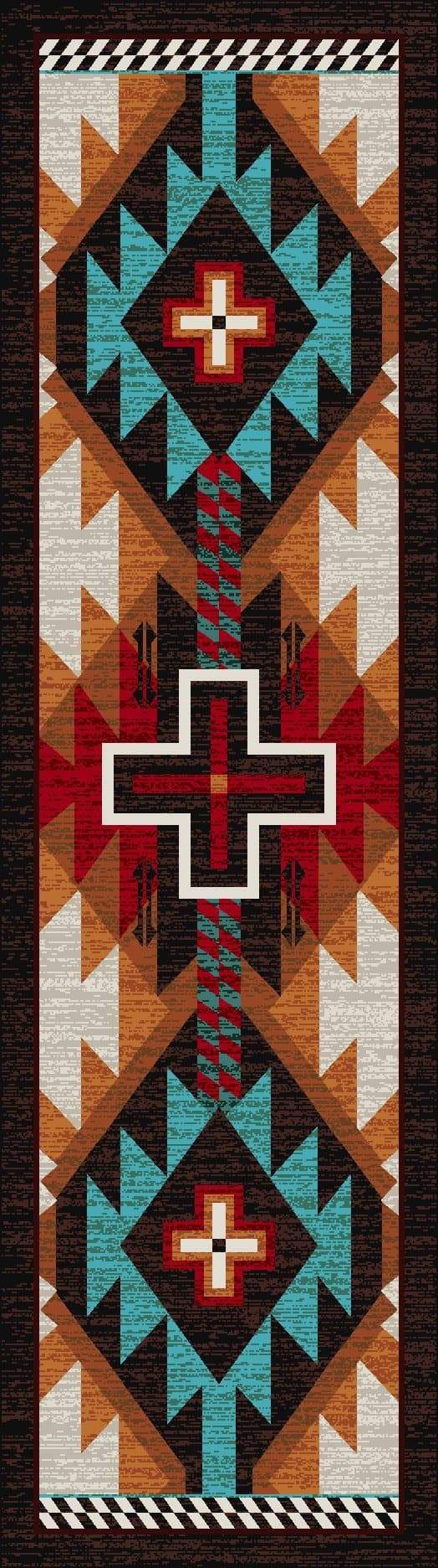 Rustic cross Electric area RUG Southwest Bedazzle Rugs