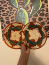 Rusty Turquoise 8” woven JEWELRY BOWL Southwest Bedazzle jewelz