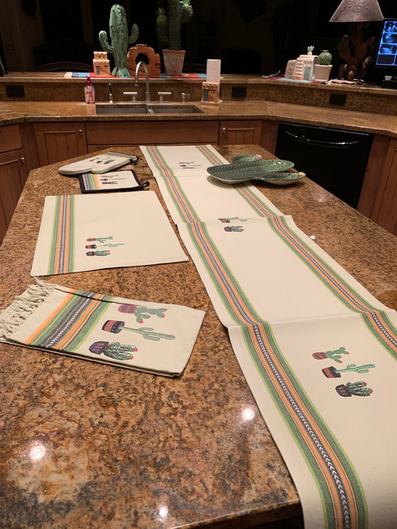 Sage cactus TABLE RUNNER Southwest Bedazzle home decor