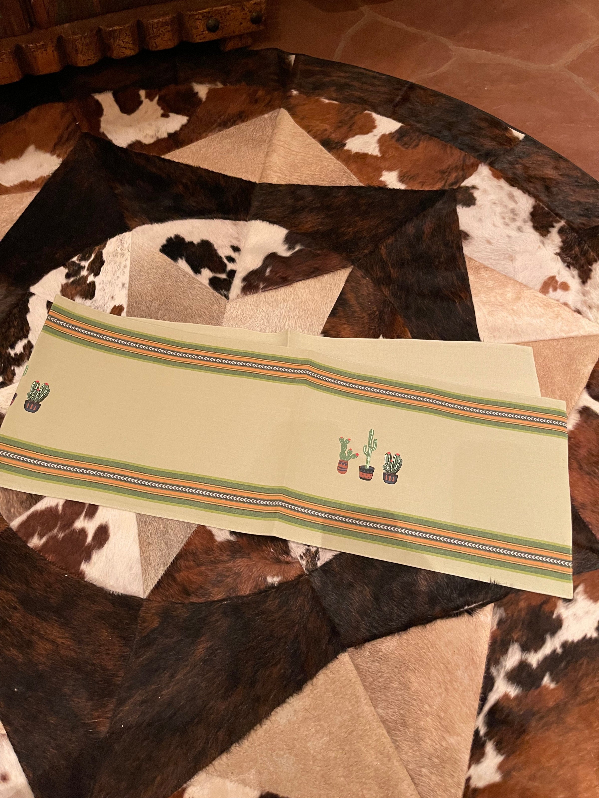 Sage cactus TABLE RUNNER Southwest Bedazzle home decor