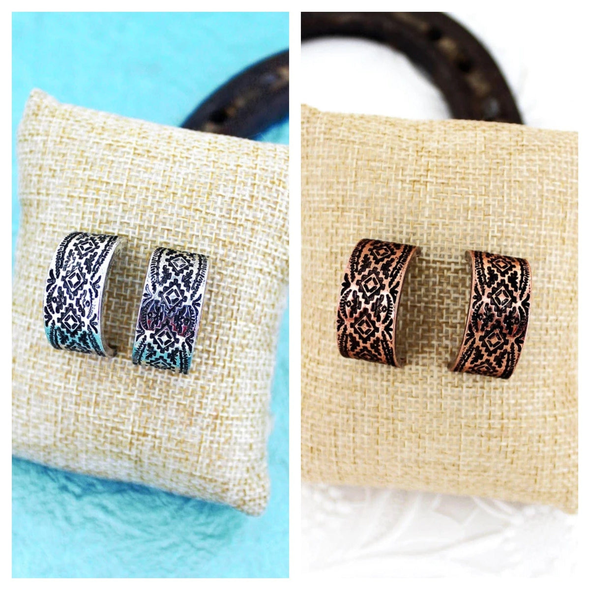 Shawnessy aztec hoop earrings Southwest Bedazzle jewelz