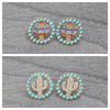 Small round cactus earrings Southwest Bedazzle jewelz