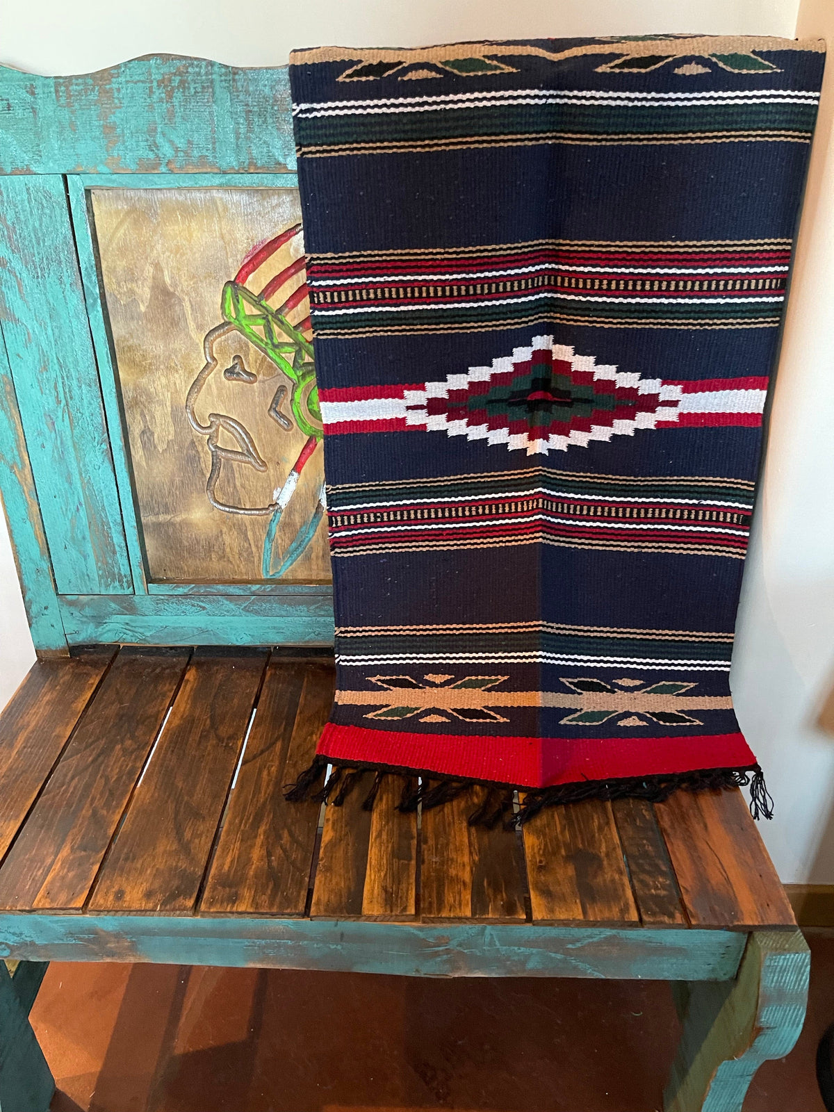 Southwest Azteca accent rug  40”-20” Navy Southwest Bedazzle home decor