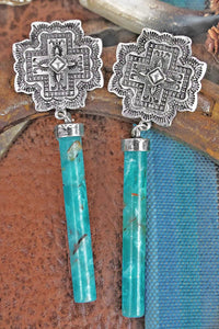 Spirit Falls aztec turquoise Earrings Southwest Bedazzle jewelz
