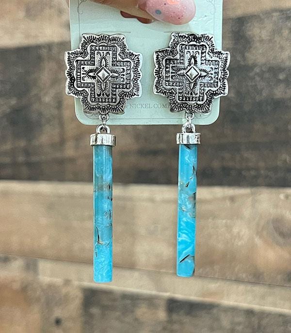 Spirit Falls aztec turquoise Earrings Southwest Bedazzle jewelz