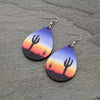 Sunset Cactus wood earrings Southwest Bedazzle jewelz