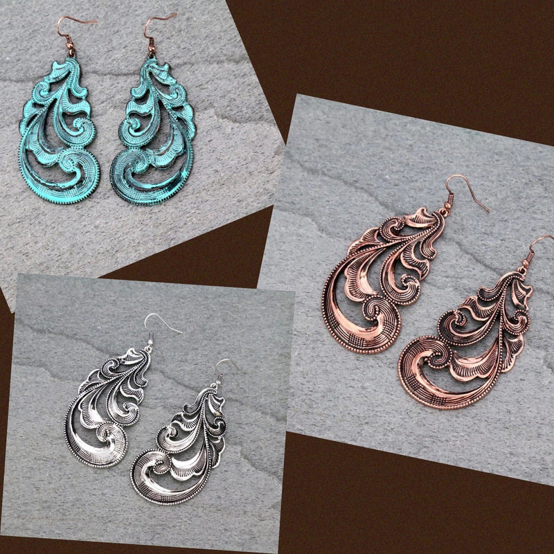 Swirl dangle earrings Southwest Bedazzle jewelz
