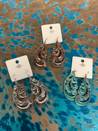 Swirl dangle earrings Southwest Bedazzle jewelz