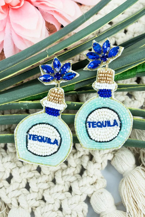 Tequila Summer Fiesta beaded EARRINGS Southwest Bedazzle jewelz