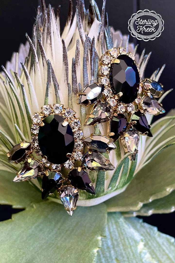 The Black Lotus earrings Southwest Bedazzle jewelz
