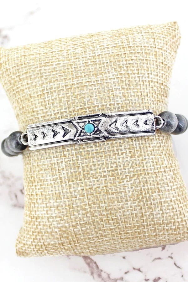 Thin Montana aztec stretch bracelet Southwest Bedazzle jewelz