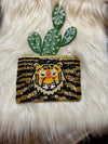 TIGER SEED BEAD COIN CLUTCH PURSE Southwest Bedazzle jewelz