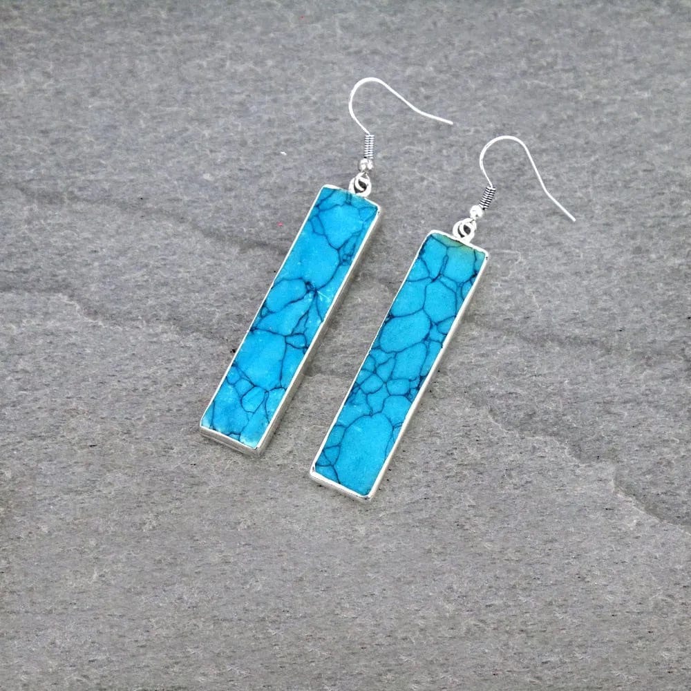 Turquoise bar earrings Southwest Bedazzle jewelz