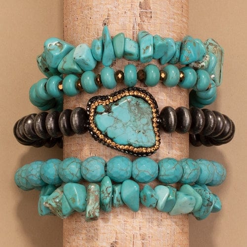 Turquoise bedazzled bracelet stack Southwest Bedazzle jewelz