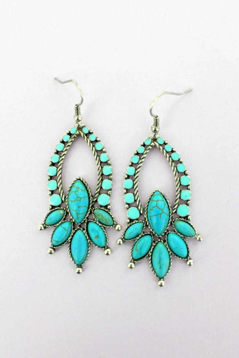Turquoise drop earrings Southwest Bedazzle jewelz
