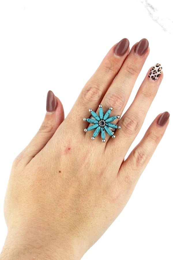 Turquoise spur ring Southwest Bedazzle jewelz