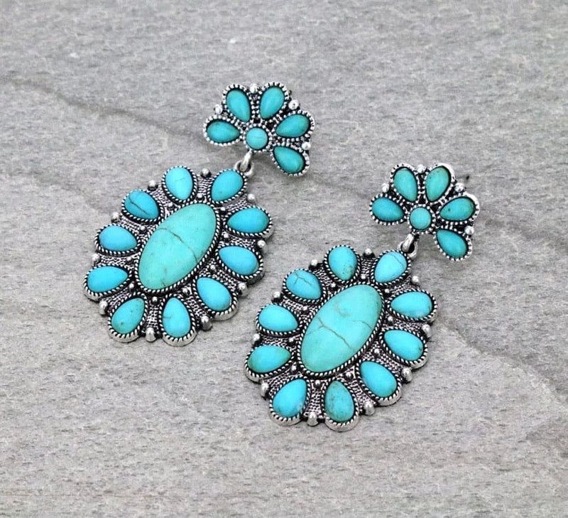 Turquoise squash earrings Southwest Bedazzle jewelz