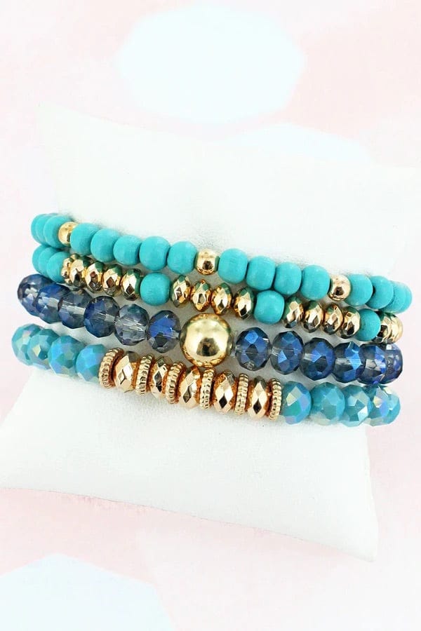 Turquoise Woodbridge mix stack bracelet set Southwest Bedazzle jewelz