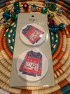 Ugly sweater car coaster set of 2   Christmas Southwest Bedazzle Bargain bonanza