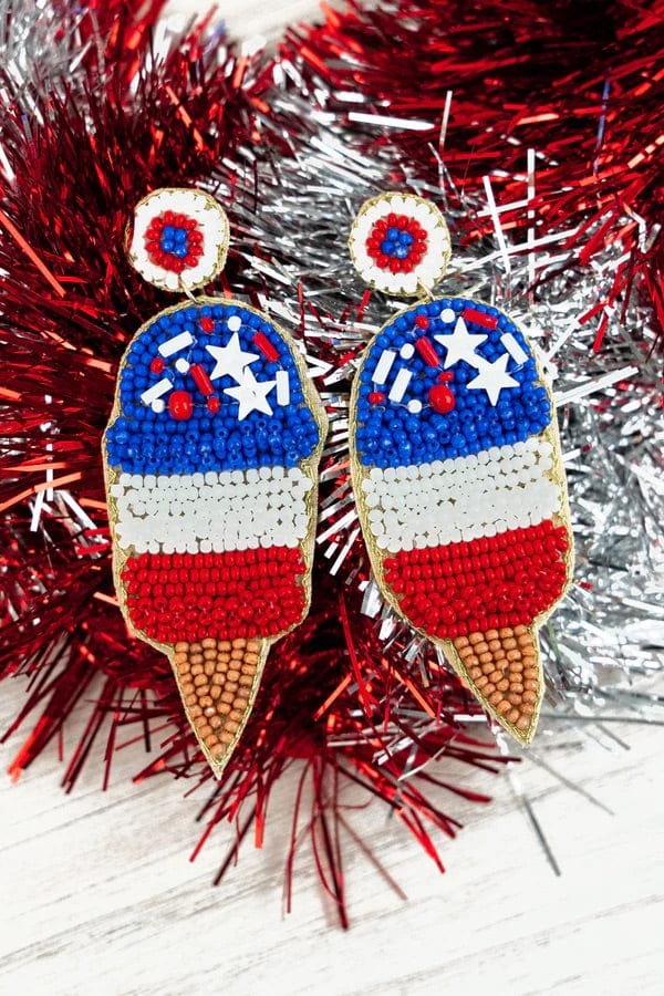 USA ice cream beaded earrings Southwest Bedazzle jewelz