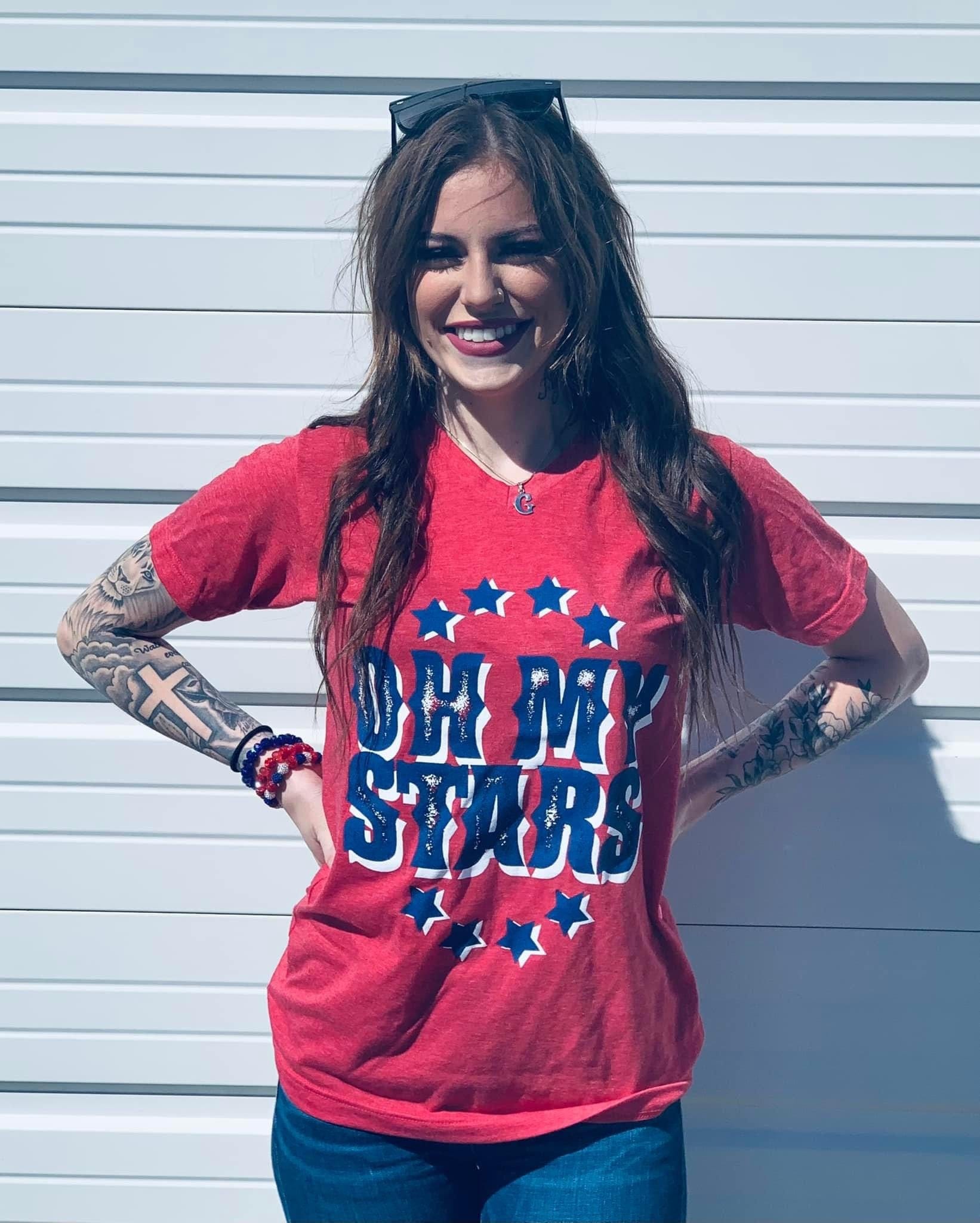 USA O my stars  Patriotic tee Southwest Bedazzle clothing