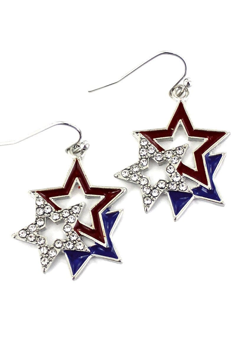 Usa star earrings Southwest Bedazzle jewelz