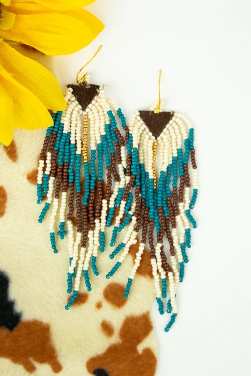 Western cowgirl seed bead earrings Southwest Bedazzle jewelz